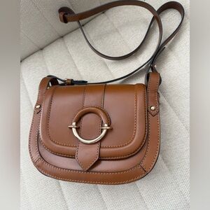 Zara Cognac Leather Crossbody Bag